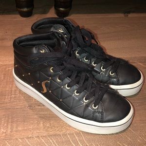 SKETCHERS | WOMENS HIGH-TOP SNEAKER | GOLD STUDDED